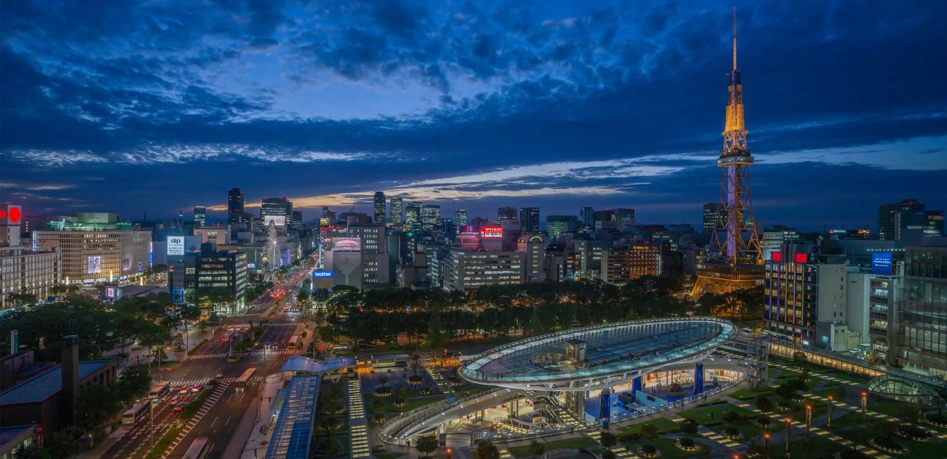 名古屋駅、栄駅周辺の夜景_8K