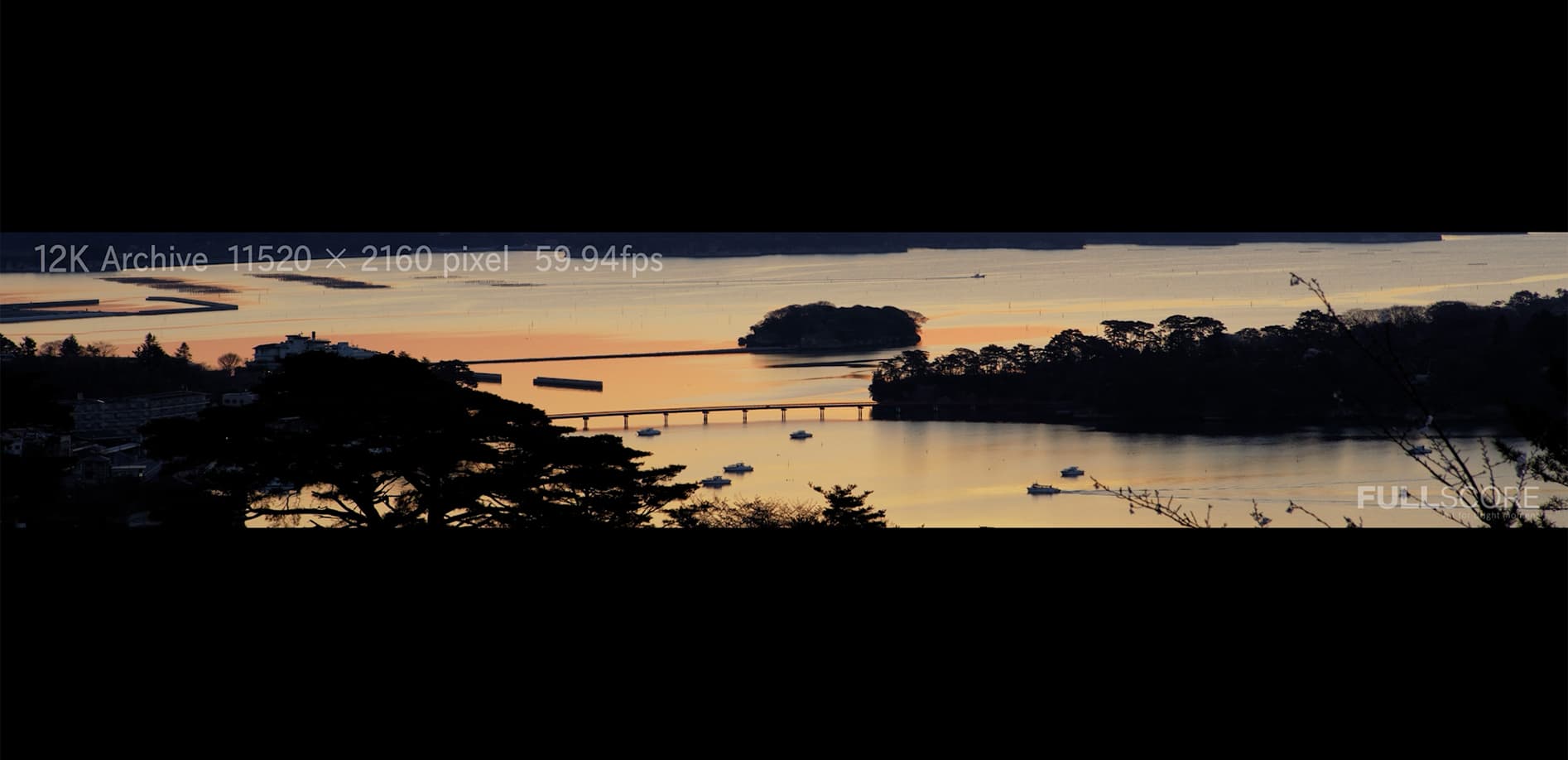 宮城・松島湾の朝日_12K WIDE 48:9