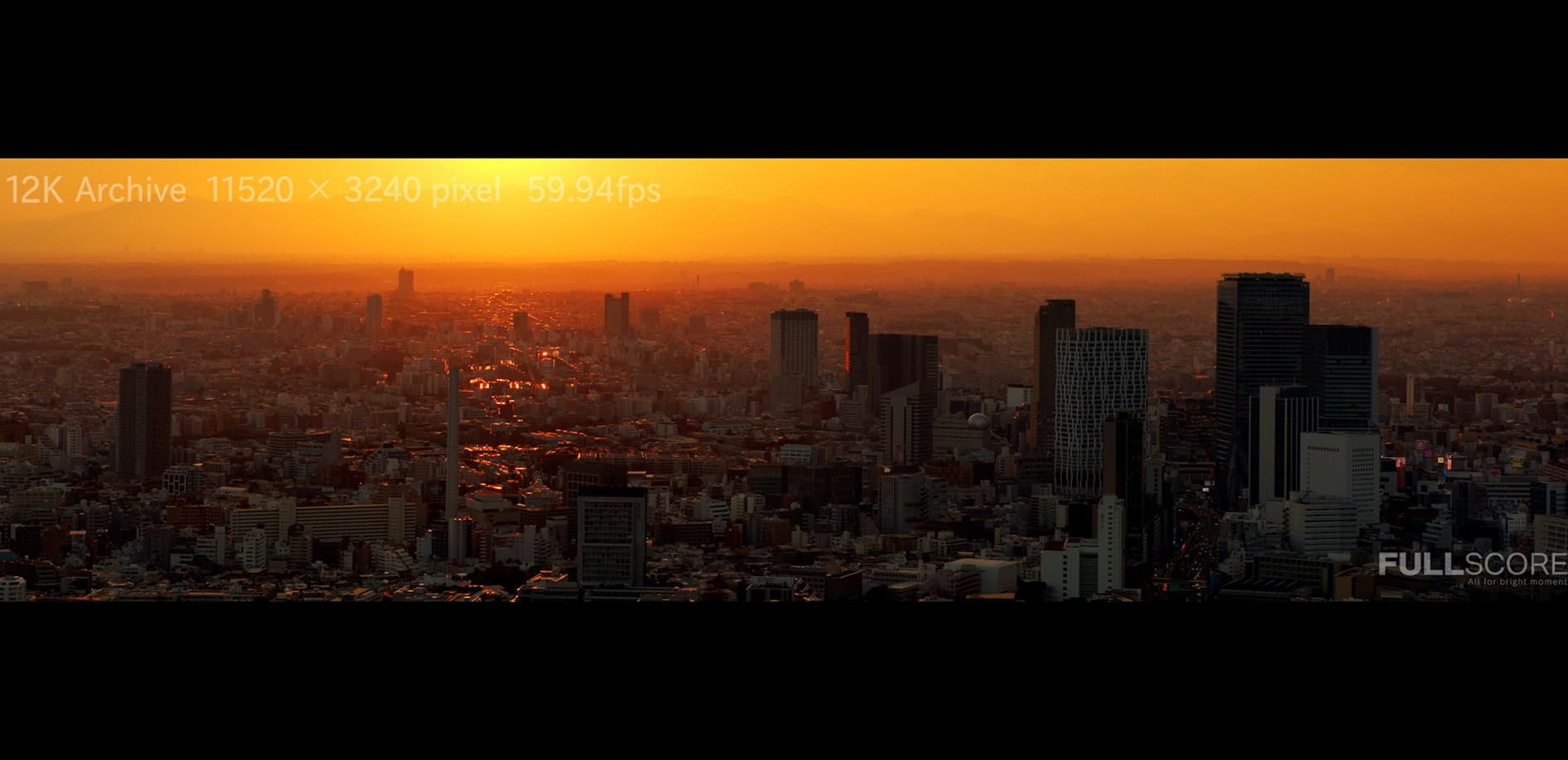 東京俯瞰_夕景 No.1 -TOKYO Wide Vision Vol.3- 12K WIDE 32:9