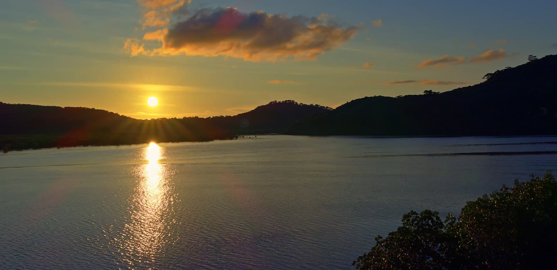 西表島 浦内川の夕景_12K